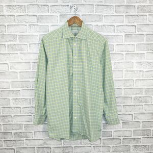 ETON Men's Contemporary fit Button up Dress shirt Green check size 16